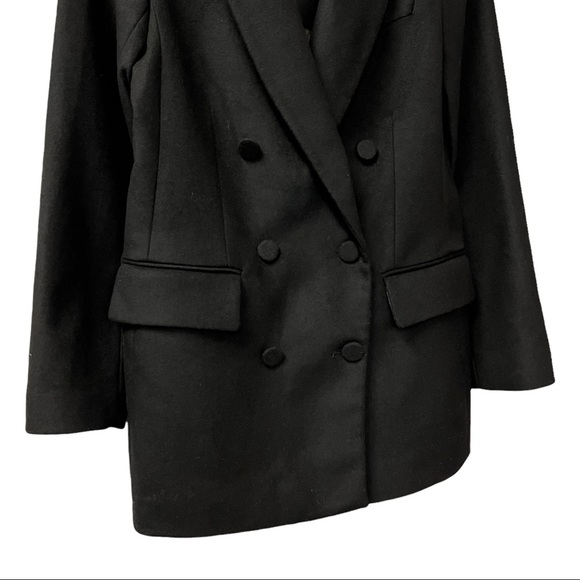 NWT Zara Woman Black Double Breasted Blazer Jacket Wool Blend Size XS - Picture 6 of 15